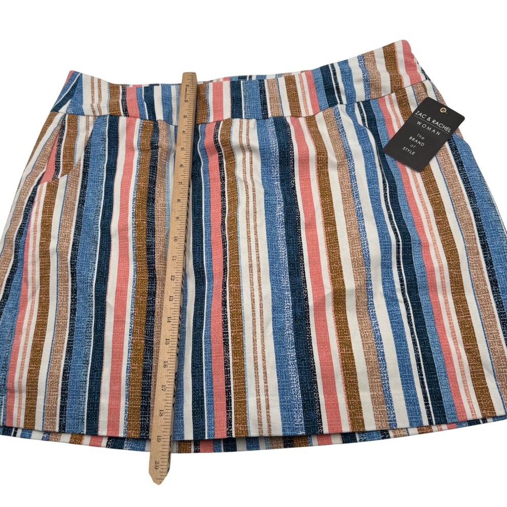 Zac & Rachel New Millennium Skort 16W NWT Striped Pull On Coconut Milk Riviera - Picture 9 of 10